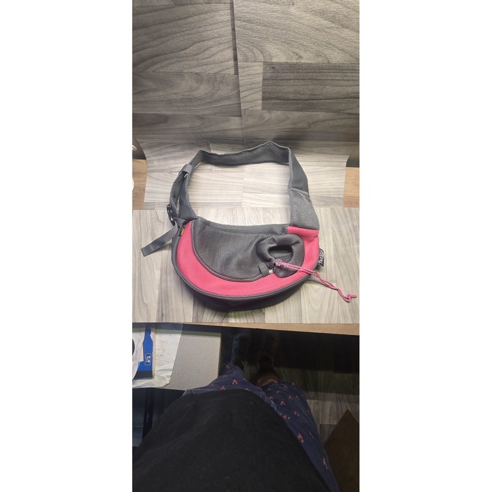 Popcorn Hands Free Pet Carrier Shoulder Sling Bag Travel Comfort Pink Small